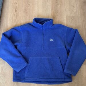 Stussy Men's Royal Blue Zip-Up Sweater
